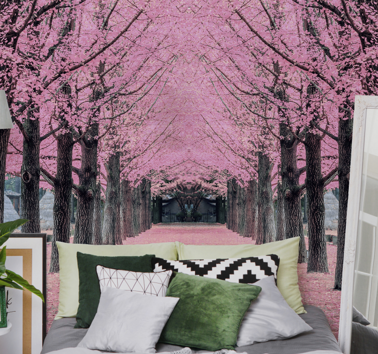 Huge pink tree tree wall mural - TenStickers