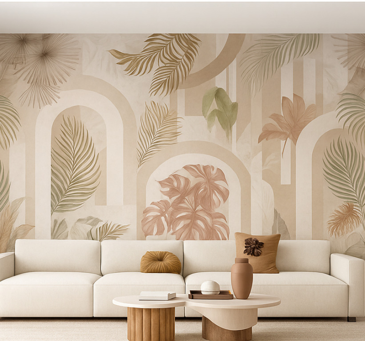Jungle arches design living room wall mural - TenStickers