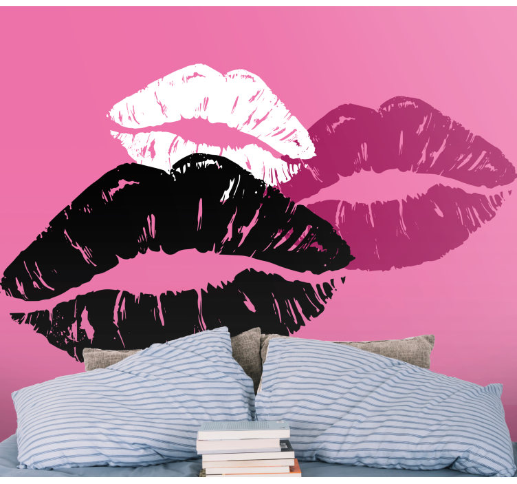 Kiss Imprint Art romantic wall mural - TenStickers