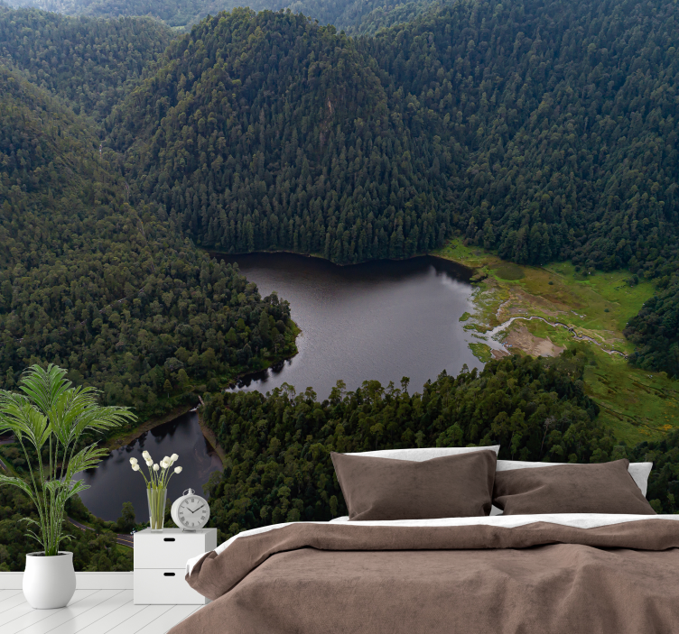 Lagoon landscape Zempoala nature wall mural - TenStickers