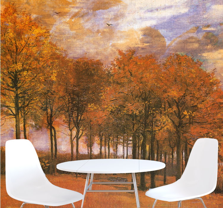 Landscape wall mural autumn forest view - TenStickers