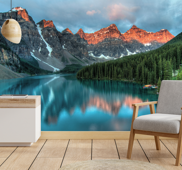 Landscape wall mural grand alpine lake - TenStickers