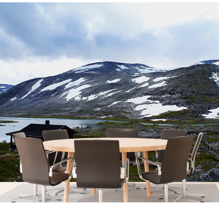 Landscape wall mural mountain lake escape - TenStickers