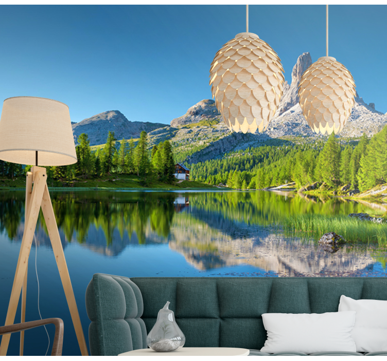 Landscape wall mural mountain reflections - TenStickers