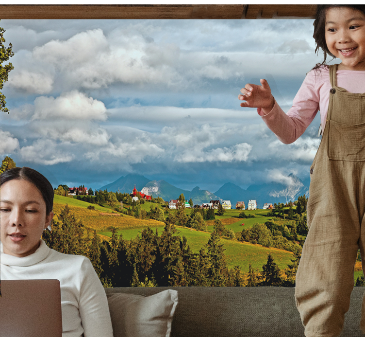 Landscape wall mural mountainous countryside view - TenStickers