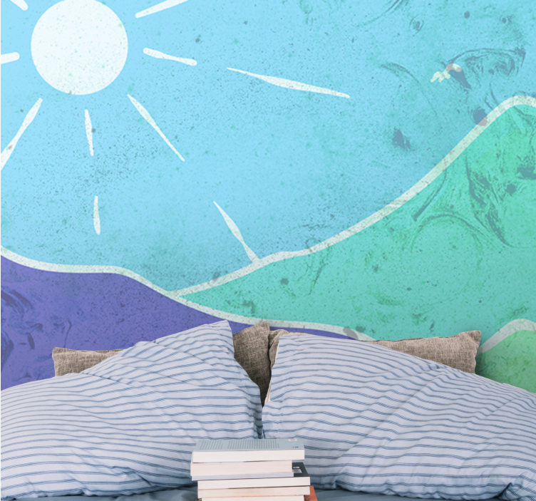 Landscape wall mural mountainous landscape scene - TenStickers