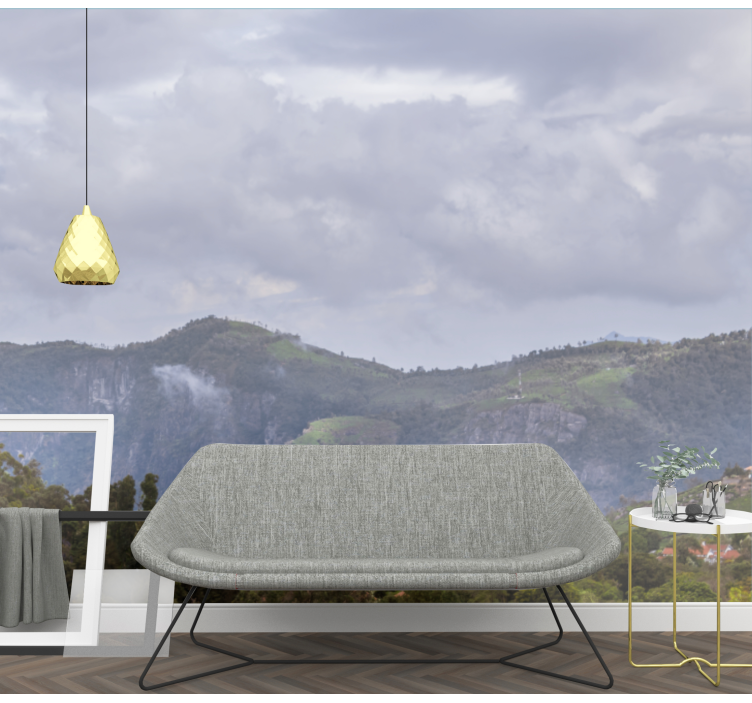 Landscape wall mural serene mountain view - TenStickers