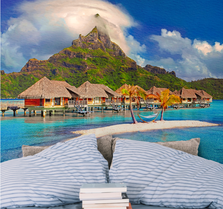 Landscape wall mural tropical island escape - TenStickers