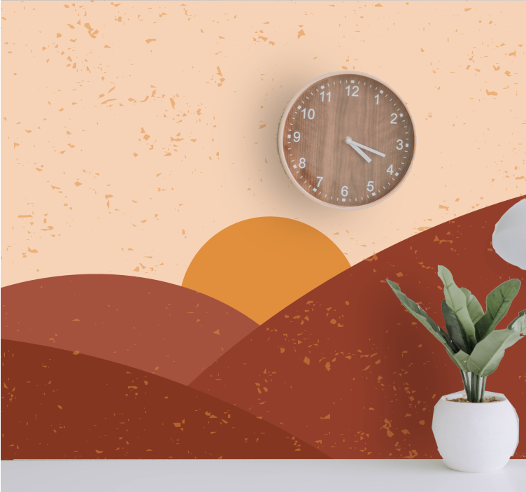 Landscape wall mural twilight above peaks - TenStickers