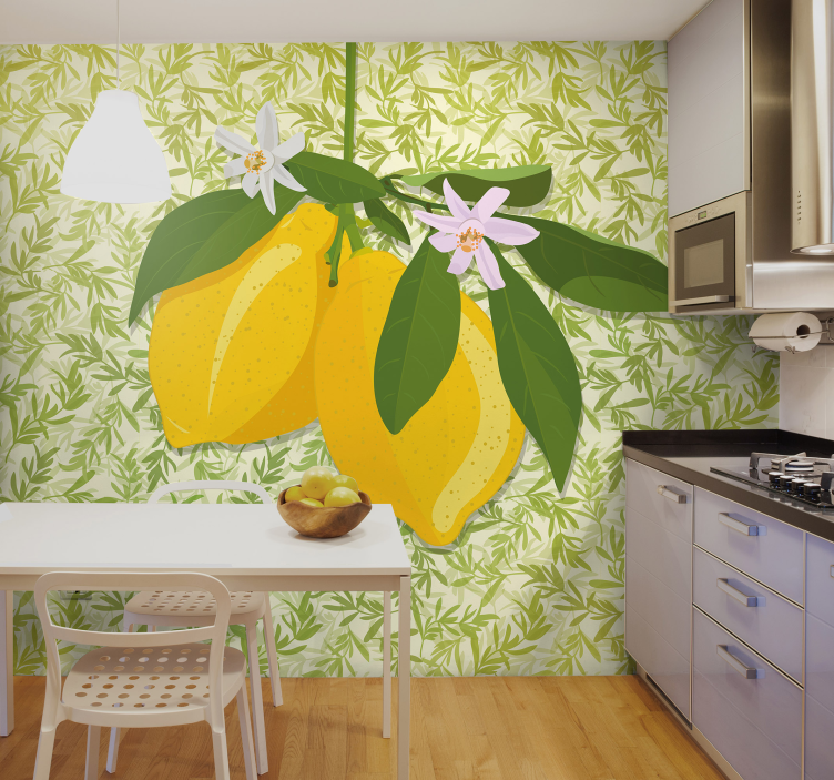 Lemon tree flower wall mural - TenStickers
