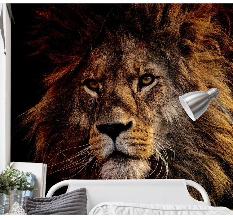 Lion on background  lion wall mural - TenStickers