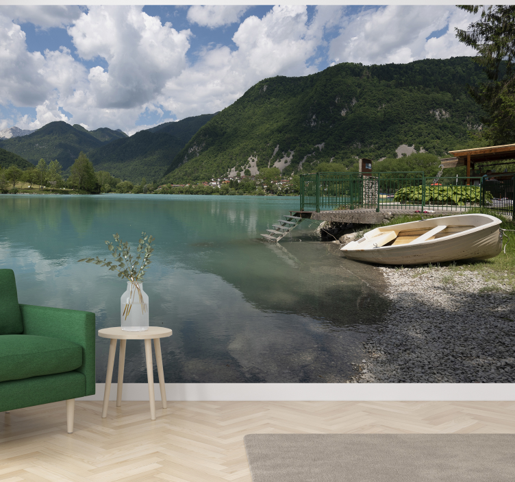 Little mountain lake landscape wall mural - TenStickers