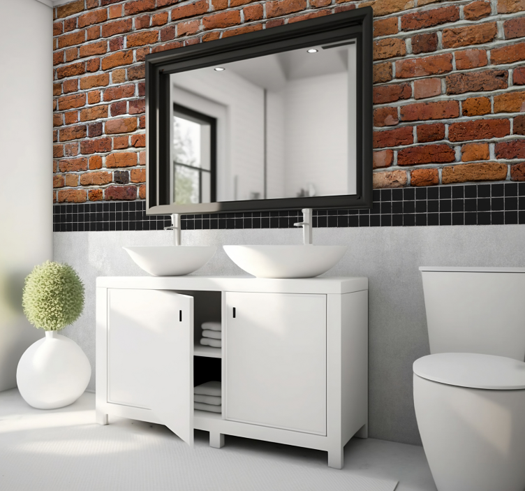 Los ladrillos con losetas brick wall mural - TenStickers