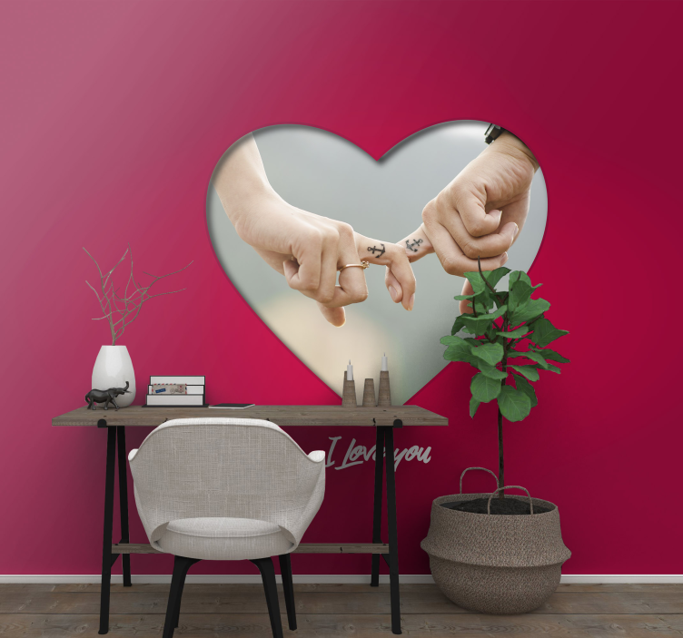 love frame with photo custom wall mural - TenStickers