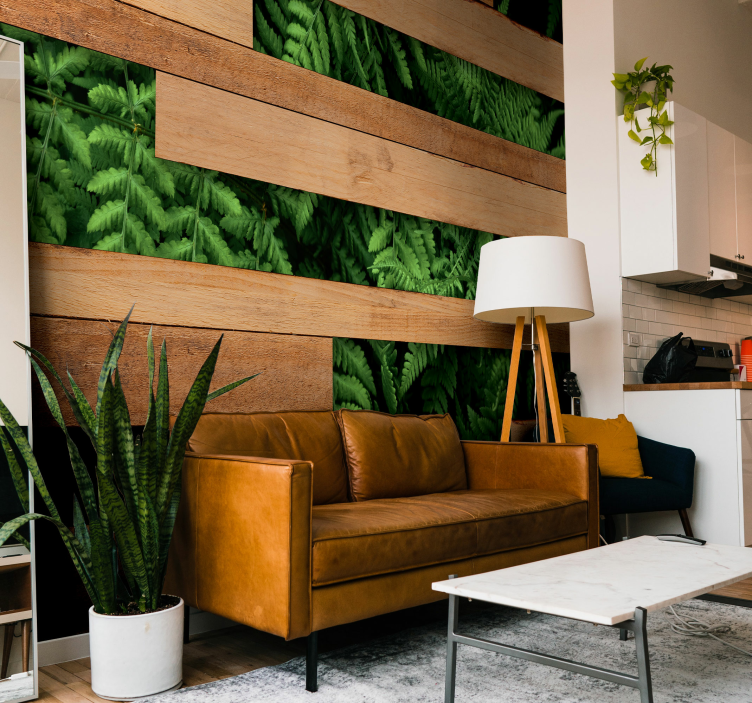 Lush greenery layers wall mural nature - TenStickers