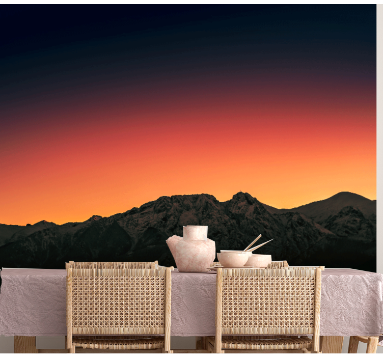 Majestic mountain dusk wall mural mountain - TenStickers