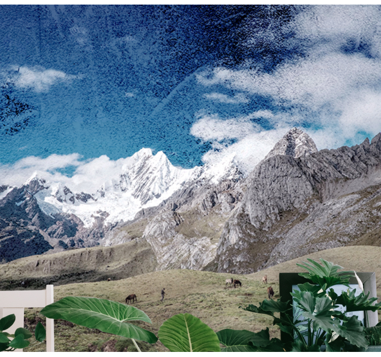 Majestic Mountain Range landscape wall mural - TenStickers