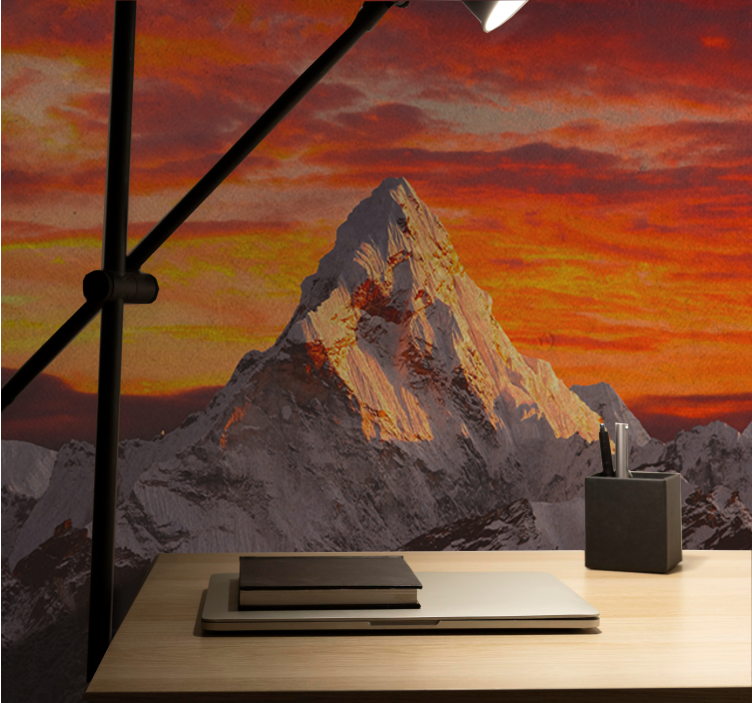 Majestic mountain sunset wall mural mountain - TenStickers