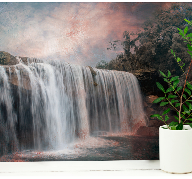 Majestic water jump wall mural waterfall - TenStickers