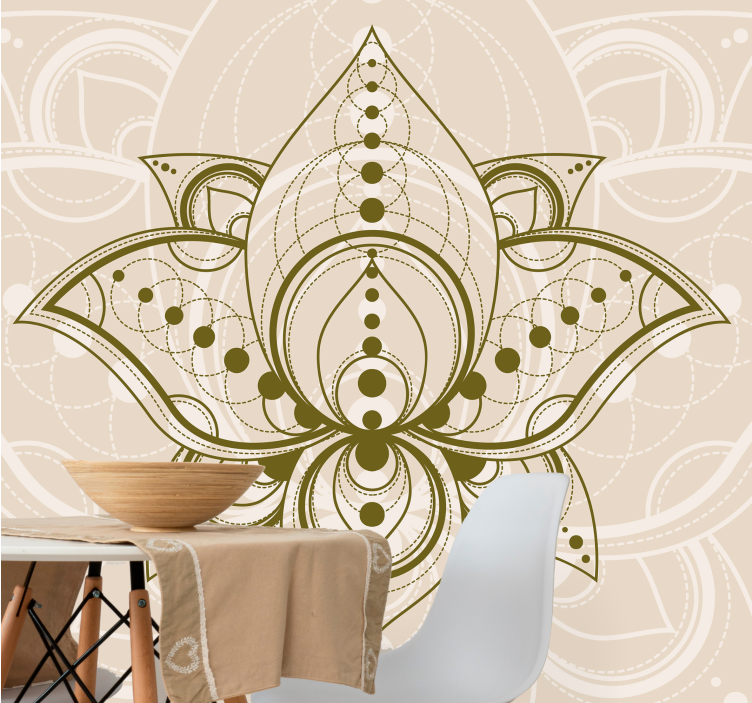 Mandala wall mural elegant lotus design - TenStickers