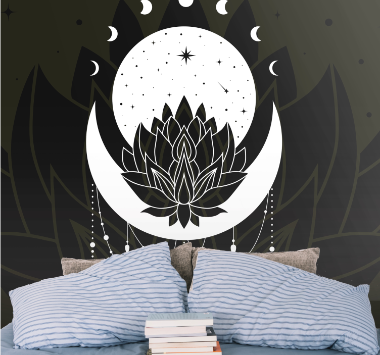 Mandala wall mural lotus moon design - TenStickers