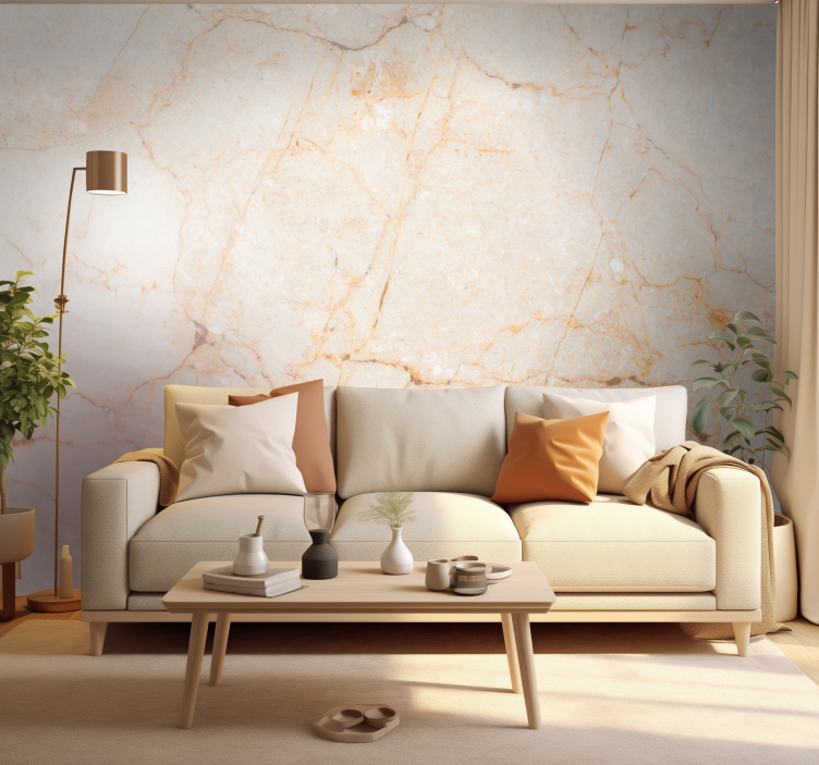 marble texture living room wall mural - TenStickers