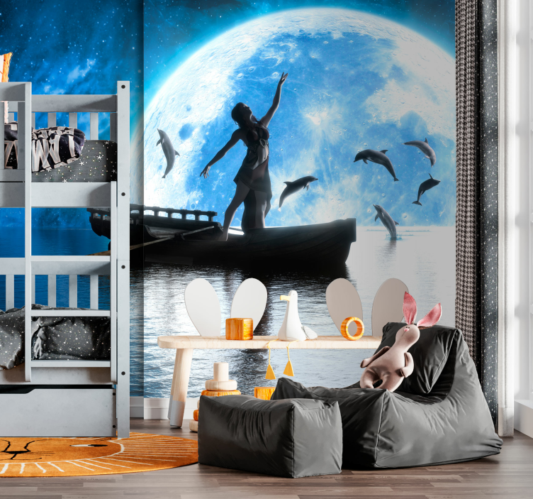 Marine animals and boat Kids wall Murals - TenStickers