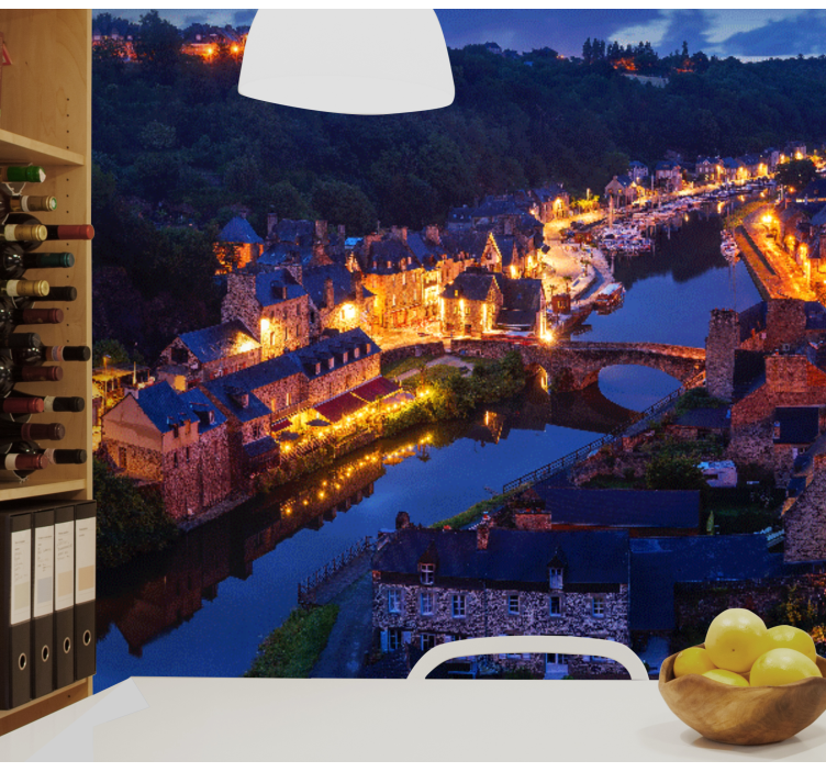 Medieval Village Lights city wall mural - TenStickers