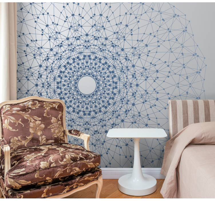 Modern blue and grey Mandala Wall Mural - TenStickers