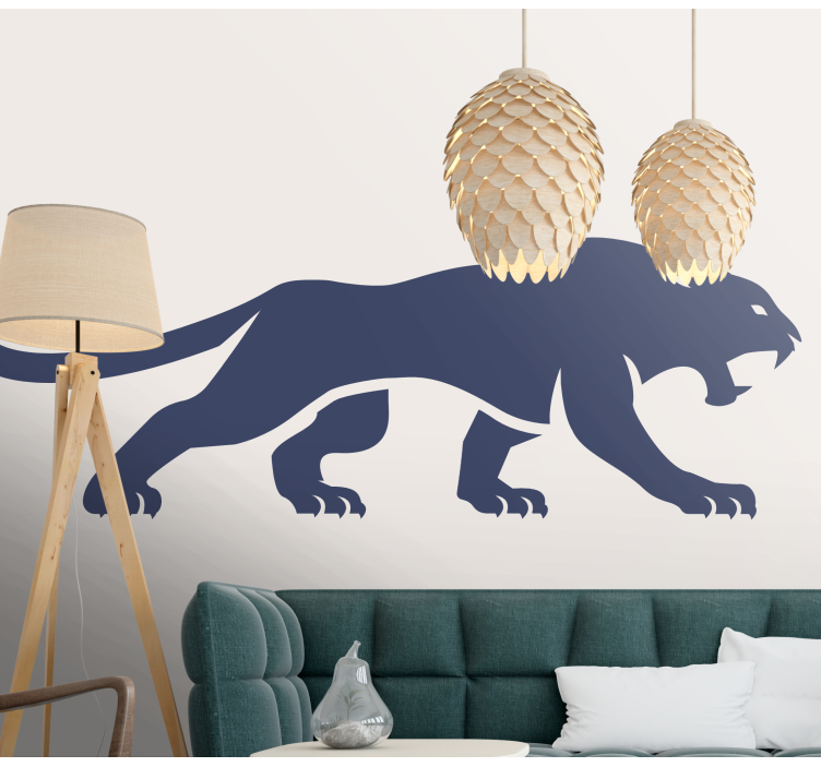 Monochrome jaguar wall mural - TenStickers