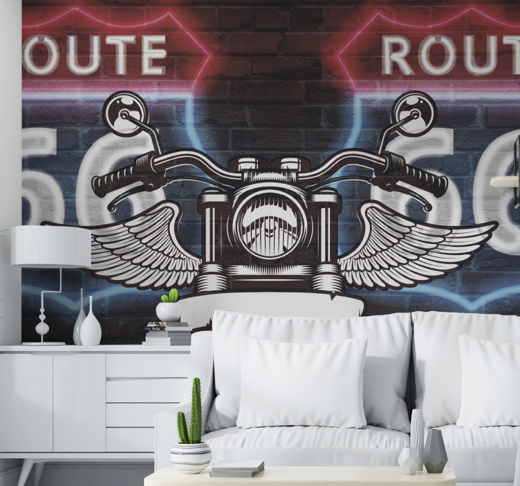 Motorcycle With Wings wall mural vehicle - TenStickers