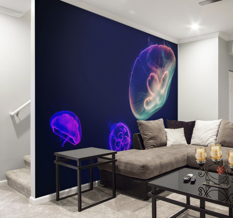 Multicolored Jellyfishes animal wall mural - TenStickers