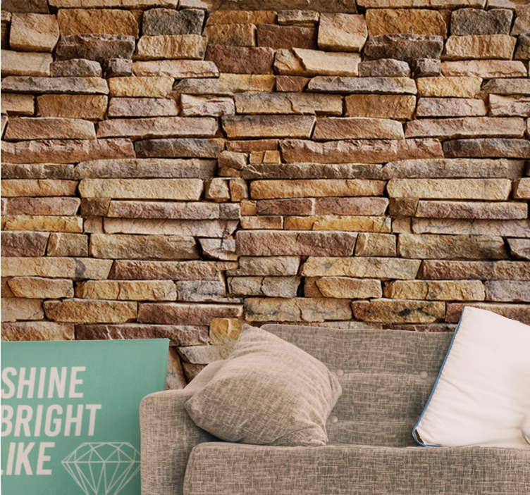 Mural stone wall with authentic natural stone texture - TenStickers