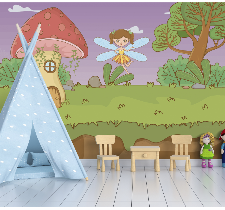 Mushroom and Fairy Kids Murals - TenStickers