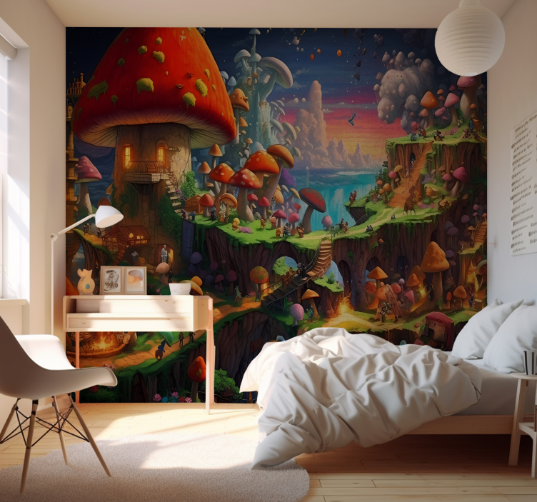 mushroom world Teenage wall murals - TenStickers