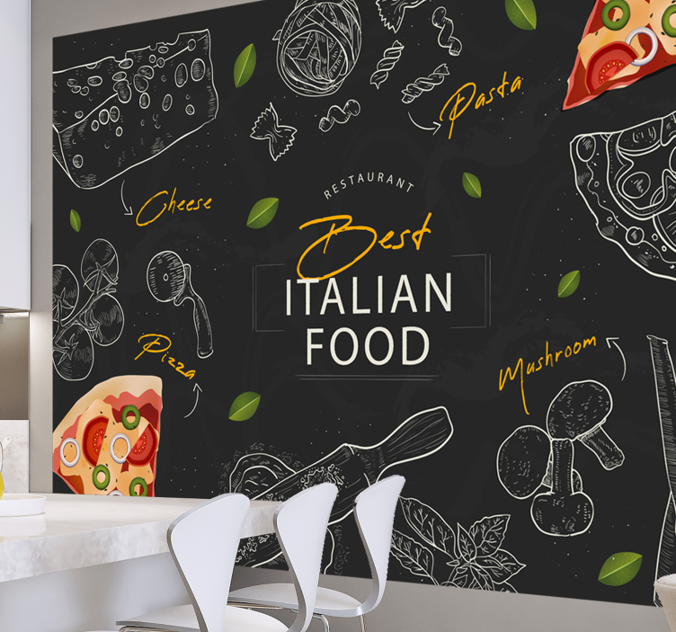 Music wall mural italian culinary treats - TenStickers