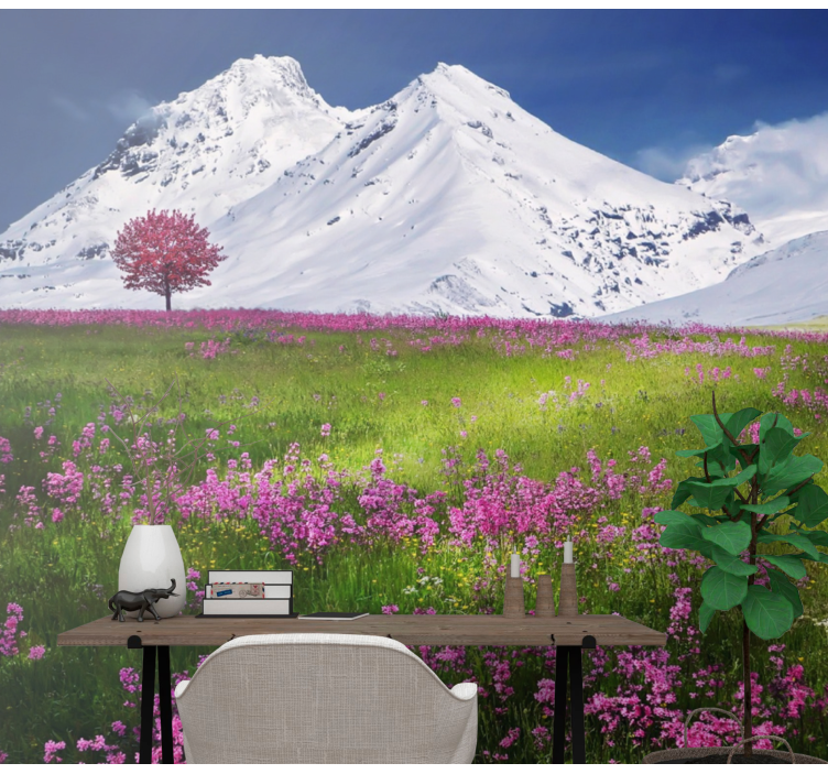 Norwegian bed of flowers nature wall mural - TenStickers