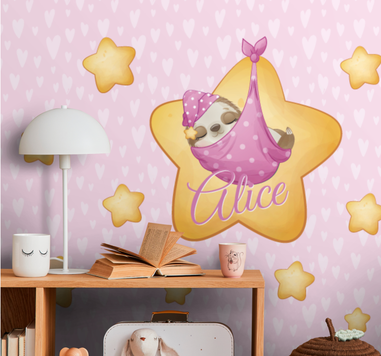 Nursery wall mural sloth in a star - TenStickers