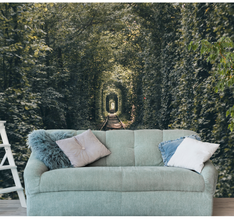 Pathway in a arch of tree nature wall mural - TenStickers