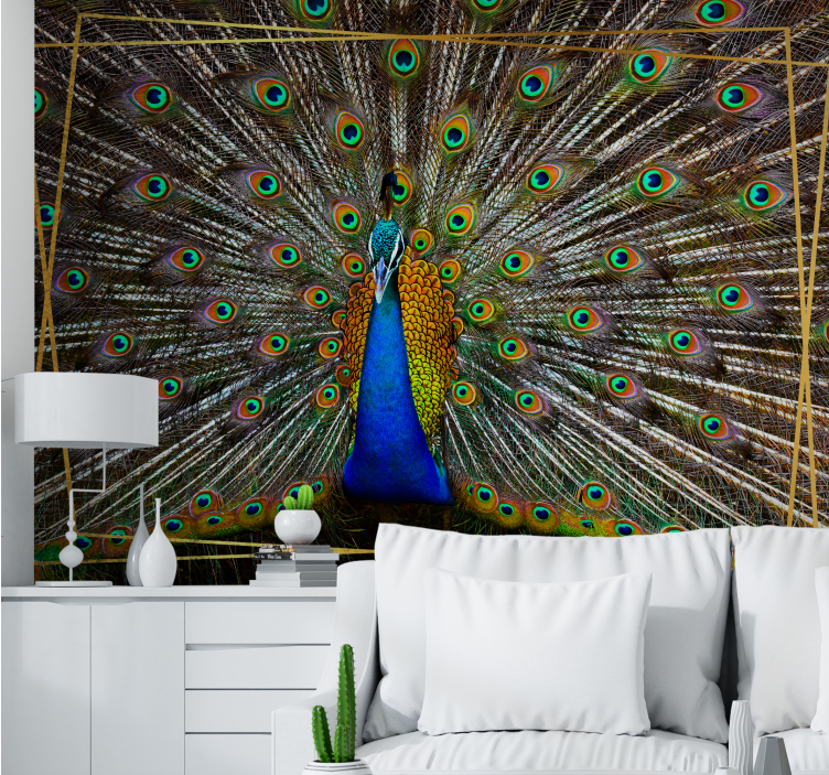 Peacock Bird Feathers wall mural - TenStickers