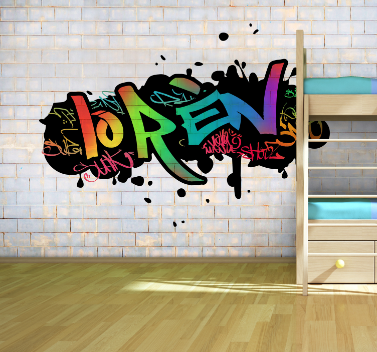 Personalized color name graffiti Wall Mural - TenStickers