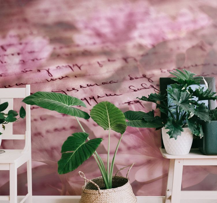 Pink lilies with text lily wall mural - TenStickers