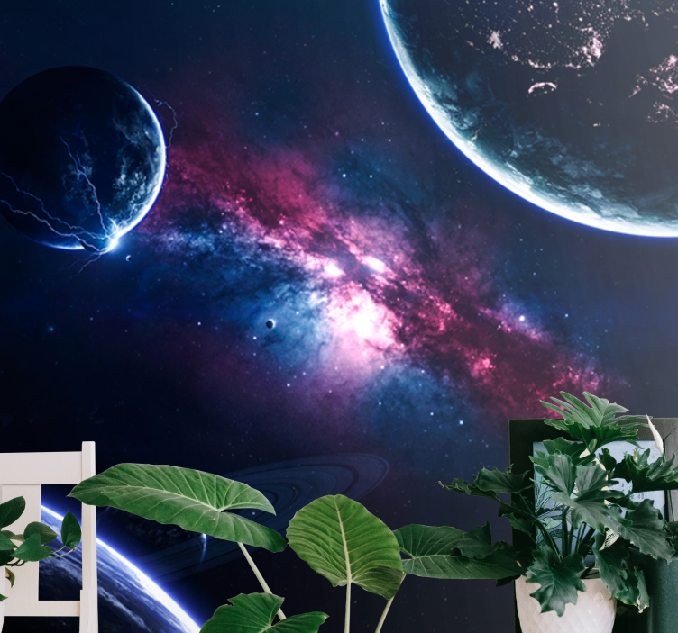 Planets in the Universe space wall mural - TenStickers