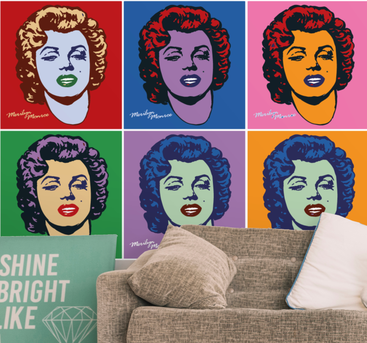 Pop art Marilyn Monroe Urban Art Wall Mural - TenStickers