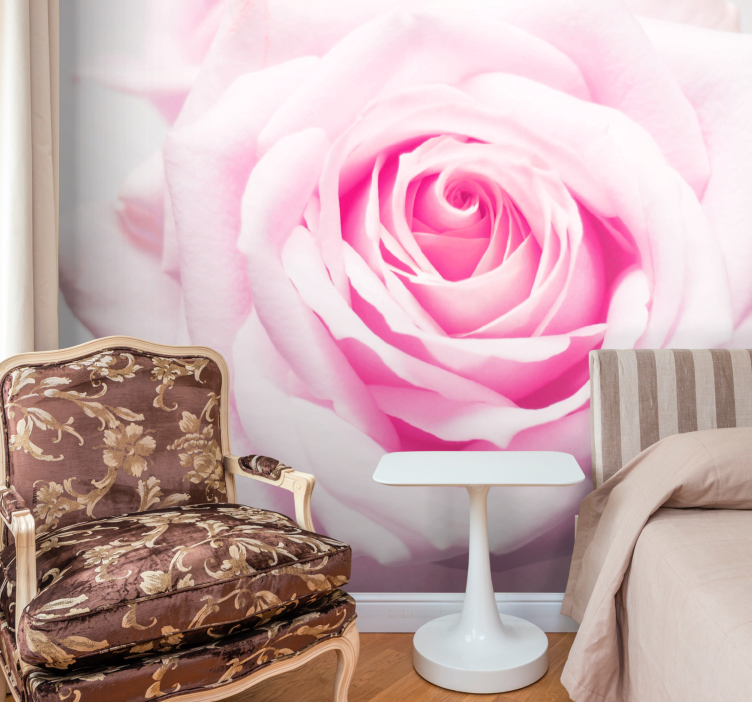Poppy wall mural soft pink rose - TenStickers