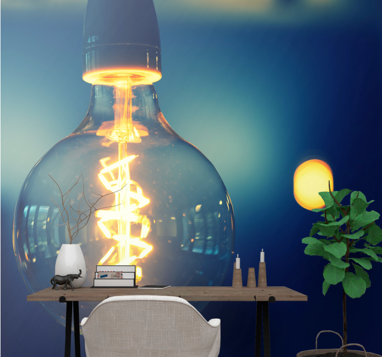 Quote wall mural elegant light fixture - TenStickers