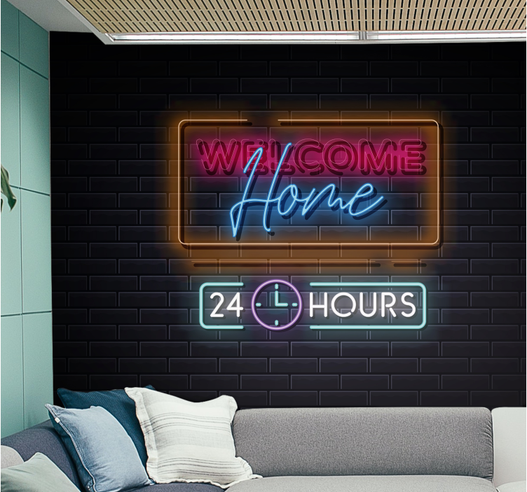 Quote wall mural welcome home every day - TenStickers