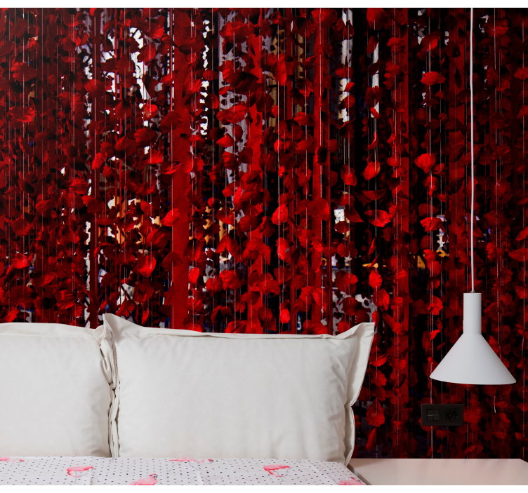 Red Floral Cascade flower wall mural - TenStickers