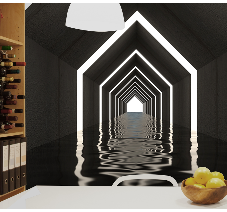 Reflective Tunnel Perspective wall mural 3d - TenStickers