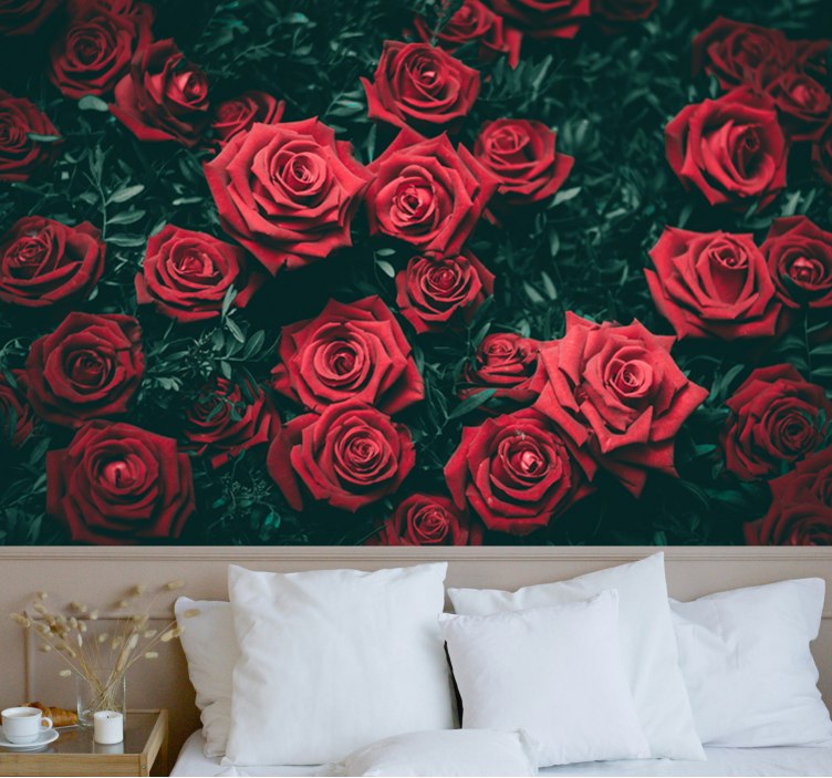 Romantic red roses flower wall mural - TenStickers